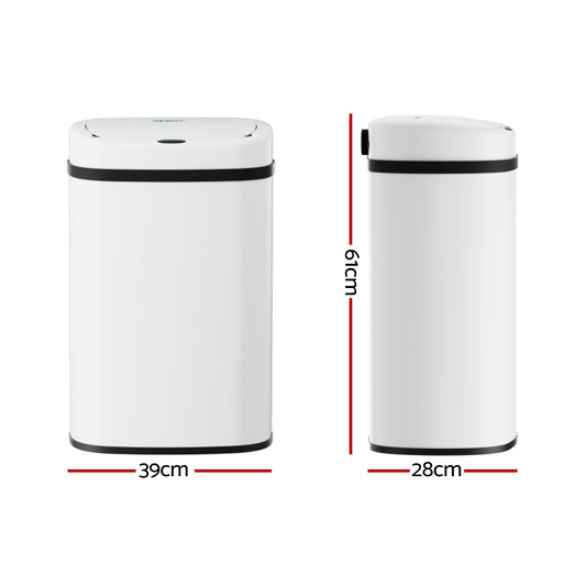 Devanti 50L Sensor Bin Motion Rubbish Automatic White