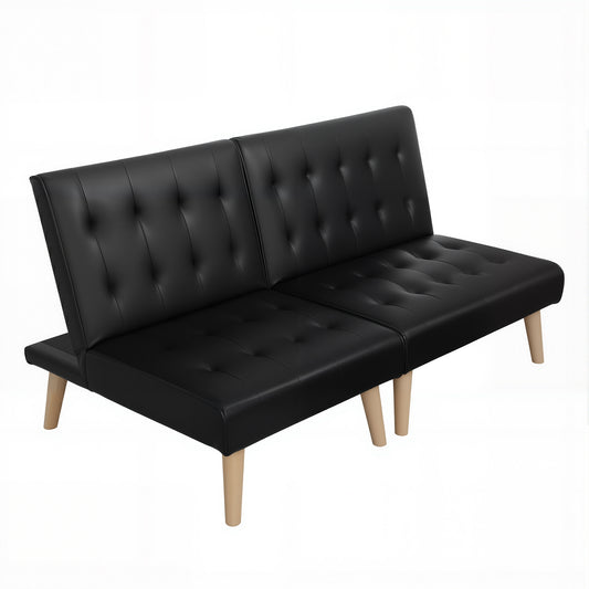 Artiss Sofa Bed Couch 2 Seater Lounge Fabric Black