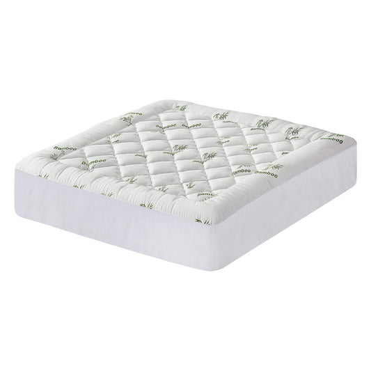 Giselle Bedding 5cm Pillowtop Mattress Topper 1000GSM Thick Soft Bamboo Cooling Pad for Back Pain Relief & Guest Bed, Washable Overfilled Cover with 45cm Deep Pocket King