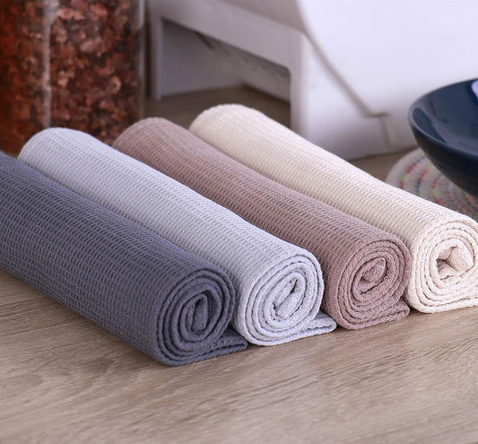4-Piece Kitchen Towel Set 100% Cotton 43x65cm Highly Absorbent Quick Drying Multifunctional
