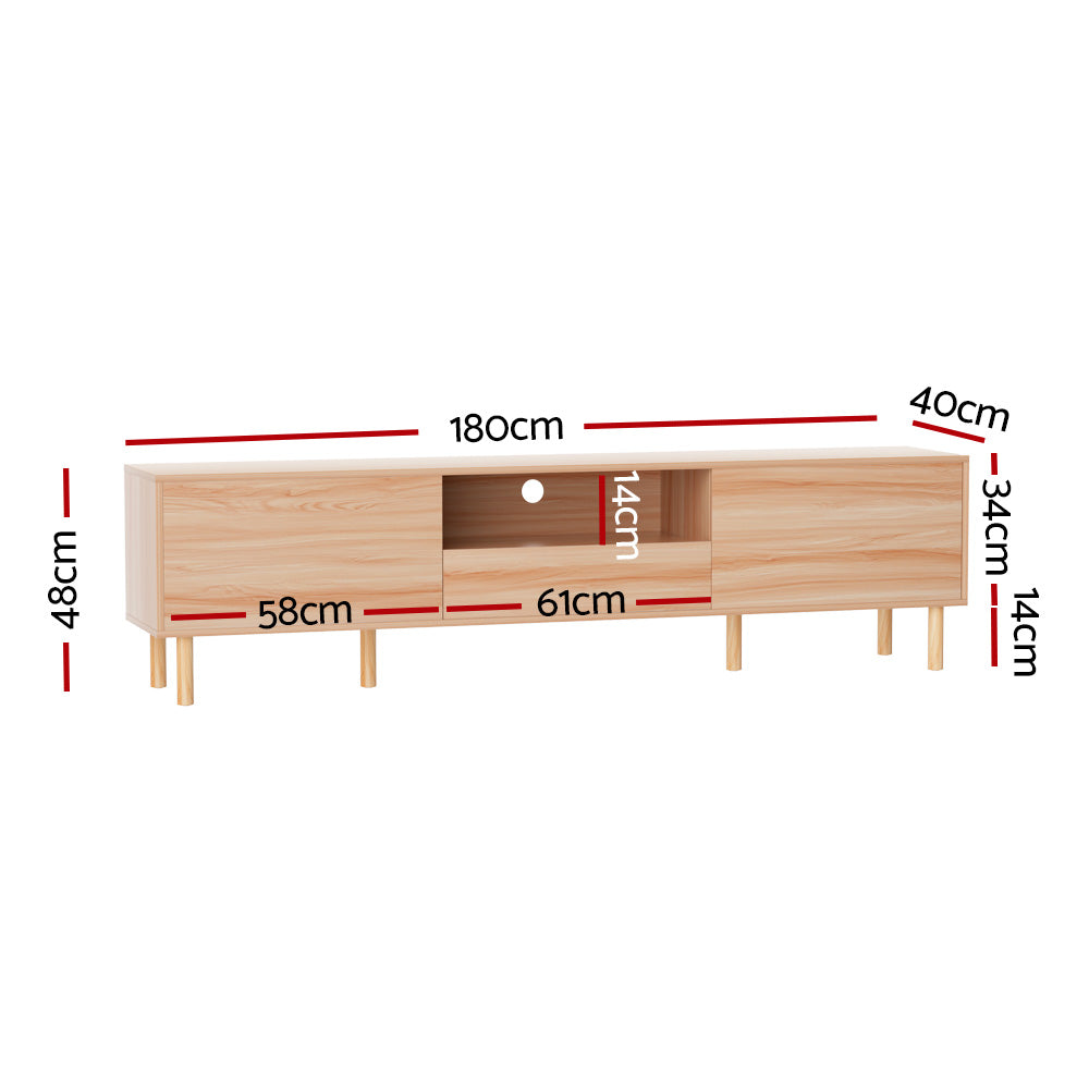 Entertainment Unit Stand TV Cabinet With Storage Drawers 180CM