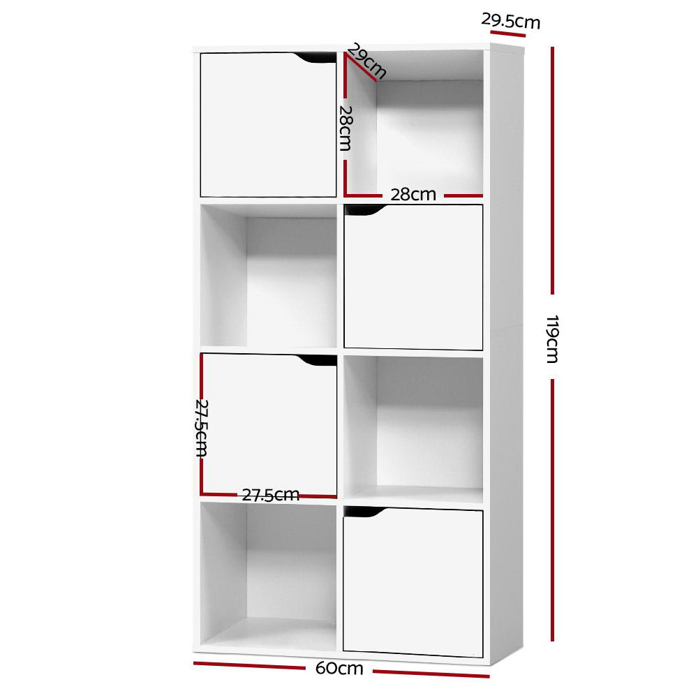 Artiss Bookshelf 8 Cube Shelf - DANA White