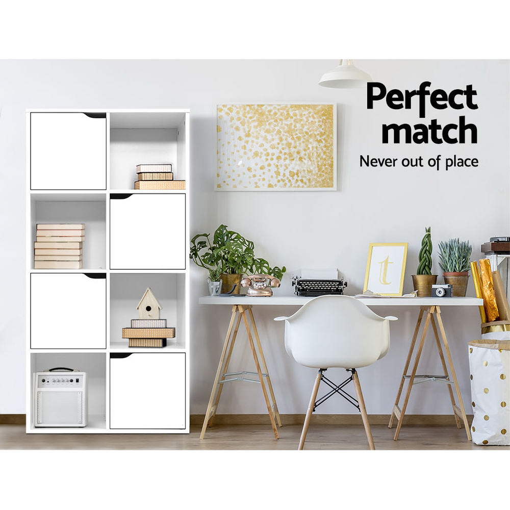 Artiss Bookshelf 8 Cube Shelf - DANA White