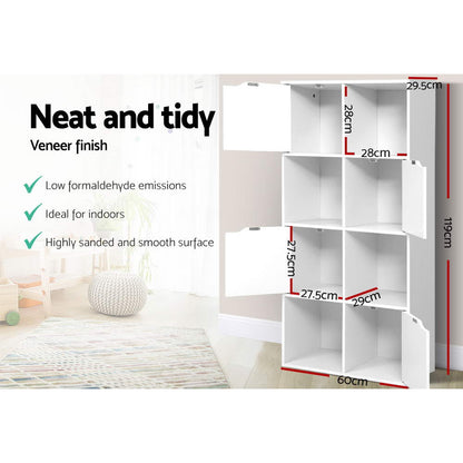 Artiss Bookshelf 8 Cube Shelf - DANA White