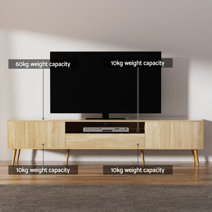 Alex Entertainment Unit TV Cabinet with Storage Drawers 200CM
