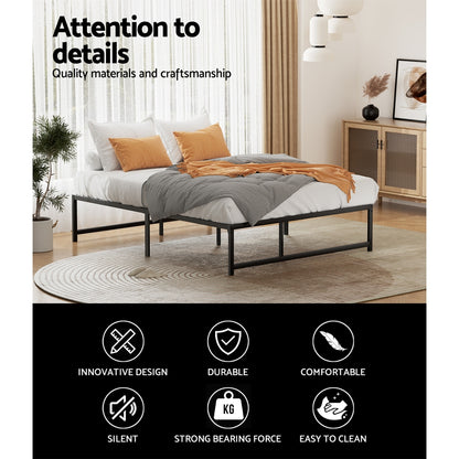 Artiss Bed Frame Double Size Metal Bed Frame TINO