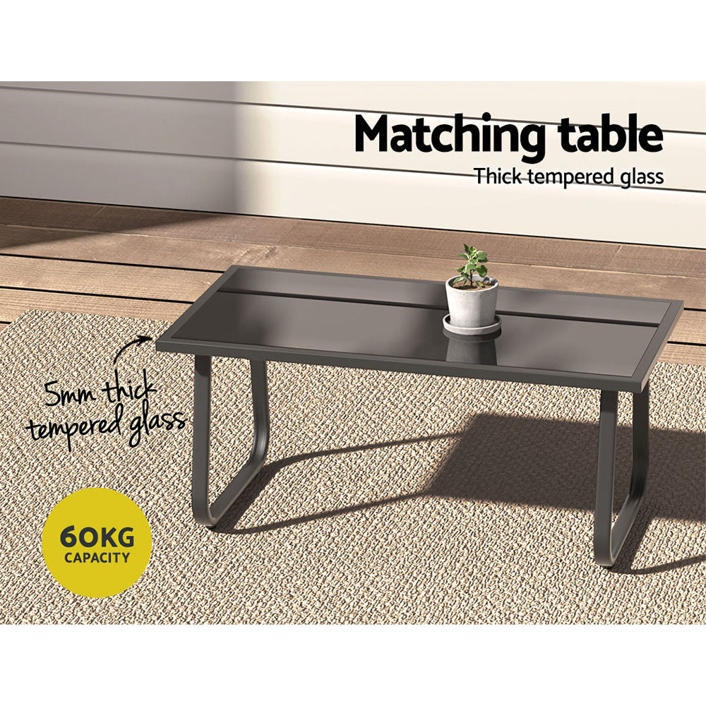 Outdoor Sofa Set Lounge Setting Textilene Table and Chairs