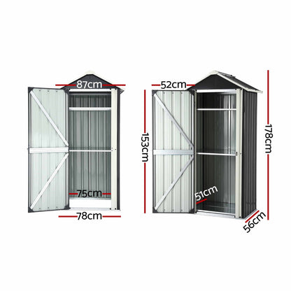 Gardeon Outdoor Storage Cabinet Garden Shed Steel Tool Lockable Cupboard Adjustable Shelves