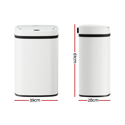 Devanti 50L Sensor Bin Motion Rubbish Automatic White