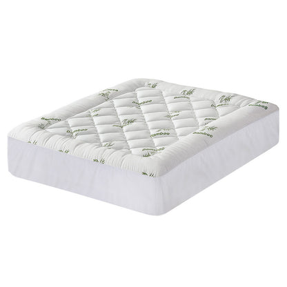 Giselle Bedding 5cm Pillowtop Mattress Topper 1000GSM Thick Soft Bamboo Cooling Pad for Back Pain Relief & Guest Bed, Washable Overfilled Cover with 45cm Deep Pocket Queen