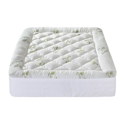 Giselle Bedding 5cm Pillowtop Mattress Topper 1000GSM Thick Soft Bamboo Cooling Pad for Back Pain Relief & Guest Bed, Washable Overfilled Cover with 45cm Deep Pocket Queen
