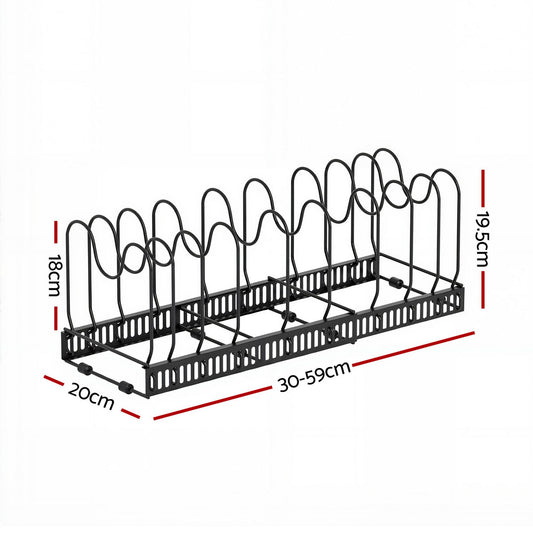 Artiss Expandable Pots and Pans Organizer Rack Cookware Holder Kitchen Cabinet Rack