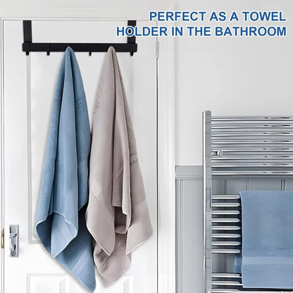 Coat Rack For Door, Black Stainless Steel Coat Hook, 6 Hooks Coat Rack For Bedroom Bathroom Kitchen Door Türhaken-6