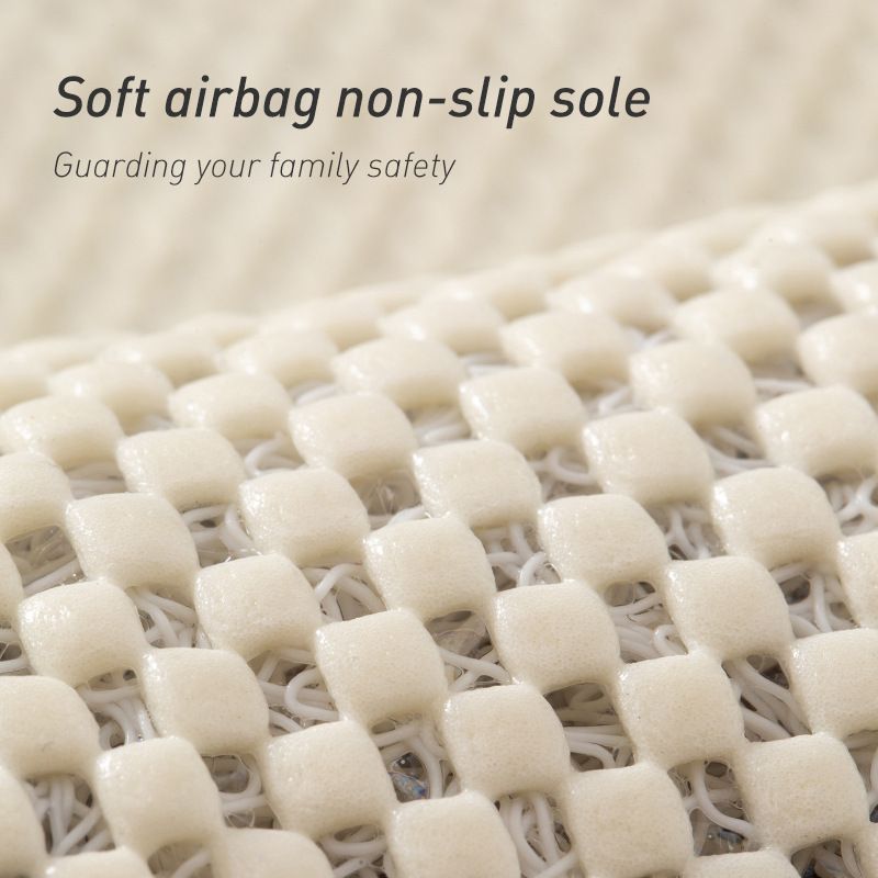 Quick-Dry Non-Slip Bathroom Mat 40 x 60 cm, Soft Loofah-Style Shower Rug, Gray