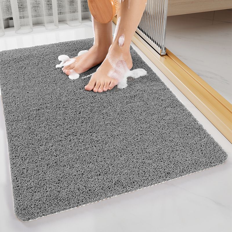 Quick-Dry Non-Slip Bathroom Mat 40 x 60 cm, Soft Loofah-Style Shower Rug, Gray