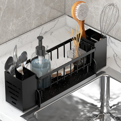 Xuniizn Pantry Organizers and Storage - Kitchen Organizers and Storage Rack, Sink Countertop Multifunctional Holder for Rags, Chopsticks, Knives & Forks - Kitchen Organization & Storage Solution Black
