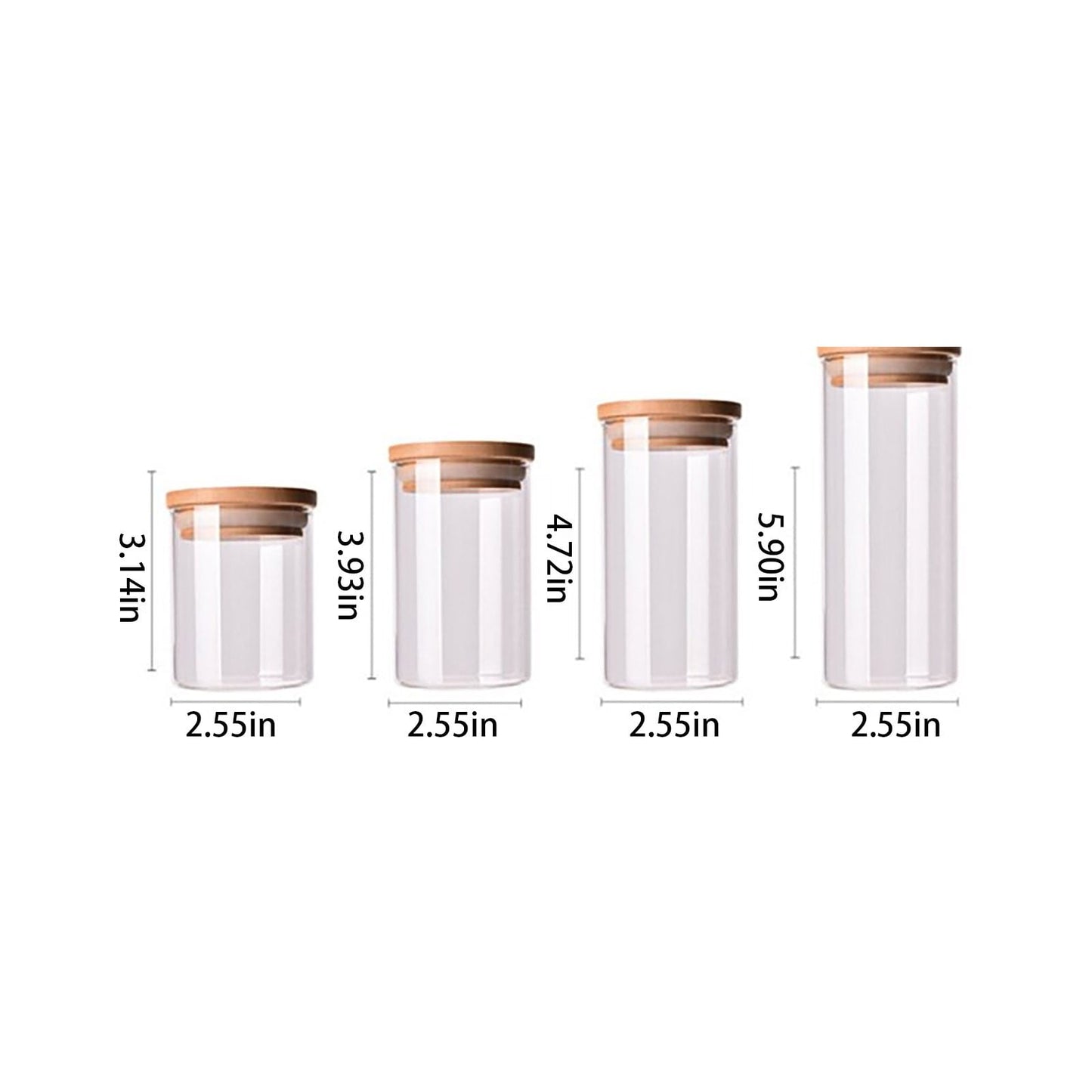 CGZQFEI Glass Storage Containers with Lids, Glass Jars with Lids, Clear Food Jar, Round Canister, Pantry Organizers and Storage for Cookie Flour Oat Pasta Tea Coffee Bean,175ml,2.55x3.14' Clear1