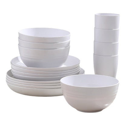 16 Piece Kitchen Dinnerware Set -  Dinner Plates, Dessert Plate, Cereal Bowls, Cups