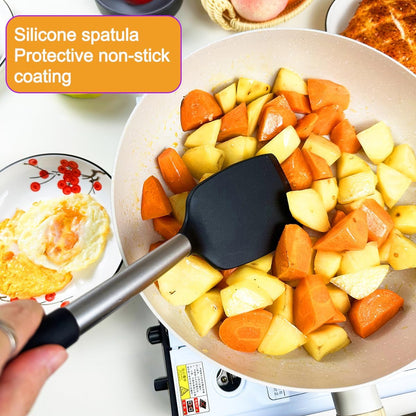4Pcs Silicone Spatula Turner Slotted Spatula Set Spoon, Spatulas Silicone Heat Resistant Wok Rubber Spatulas for Nonstick Cookware Spatula Cooking Kitchen Utensils Set
