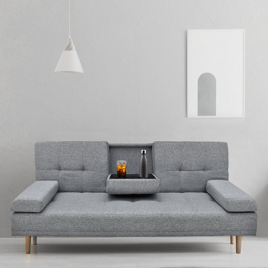 Mendoza 2 in 1 Sofa Bed/Futon Couch Grey