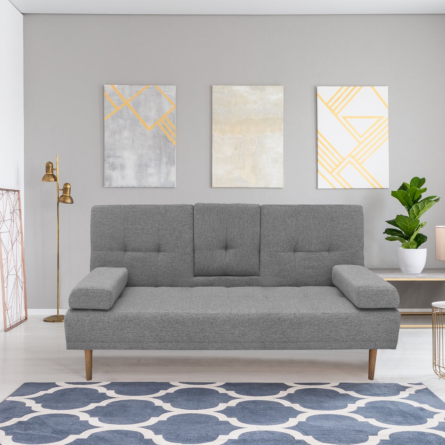 Mendoza 2 in 1 Sofa Bed/Futon Couch Grey