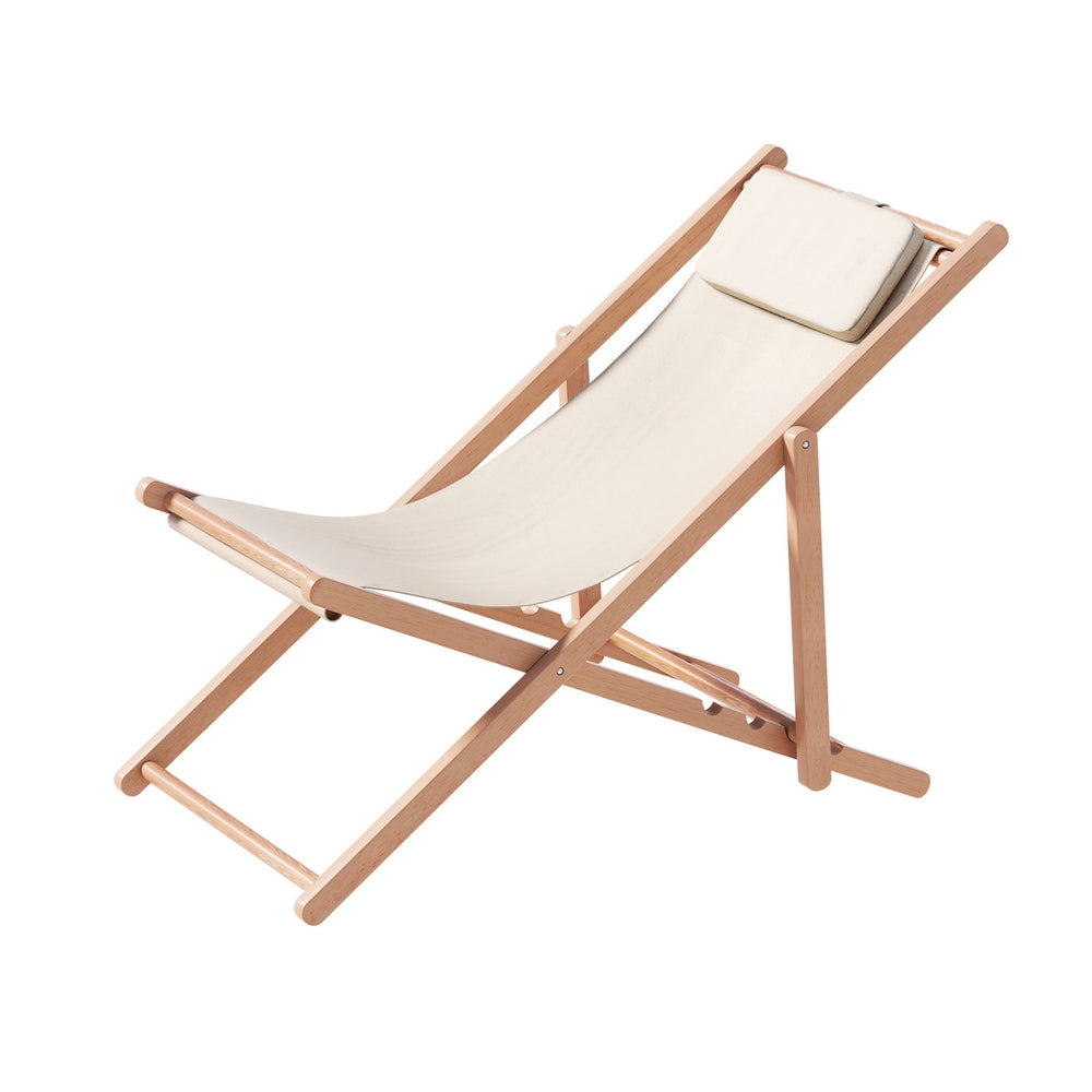 Outdoor Deck Chair Beige