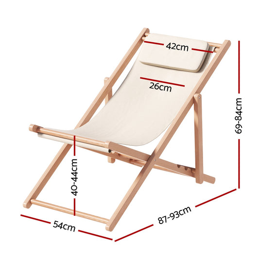 Outdoor Deck Chair Beige
