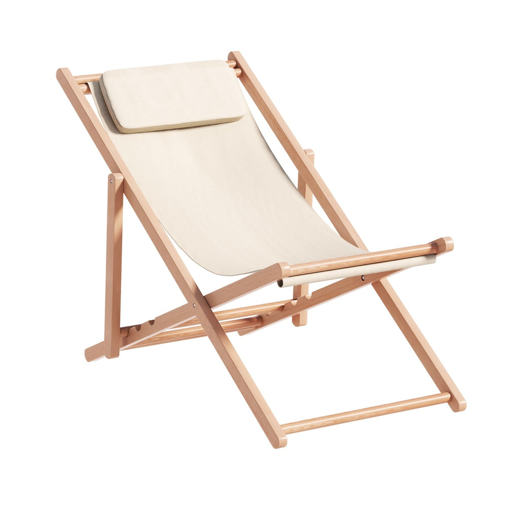 Outdoor Deck Chair Beige
