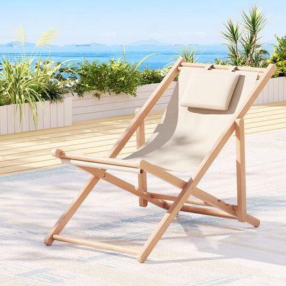 Outdoor Deck Chair Beige